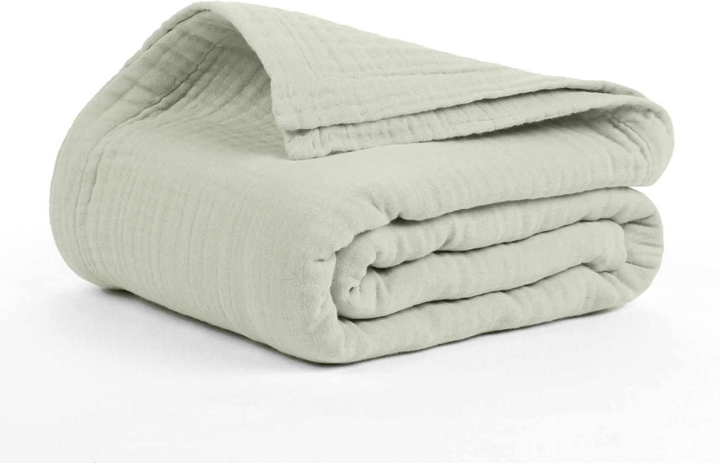 100% Cotton Muslin Throw Blanket for Couch & Bed - Sea Foam