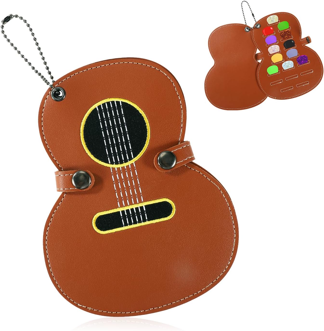 Personalized Leather Guitar Pick Holder for 17 Picks