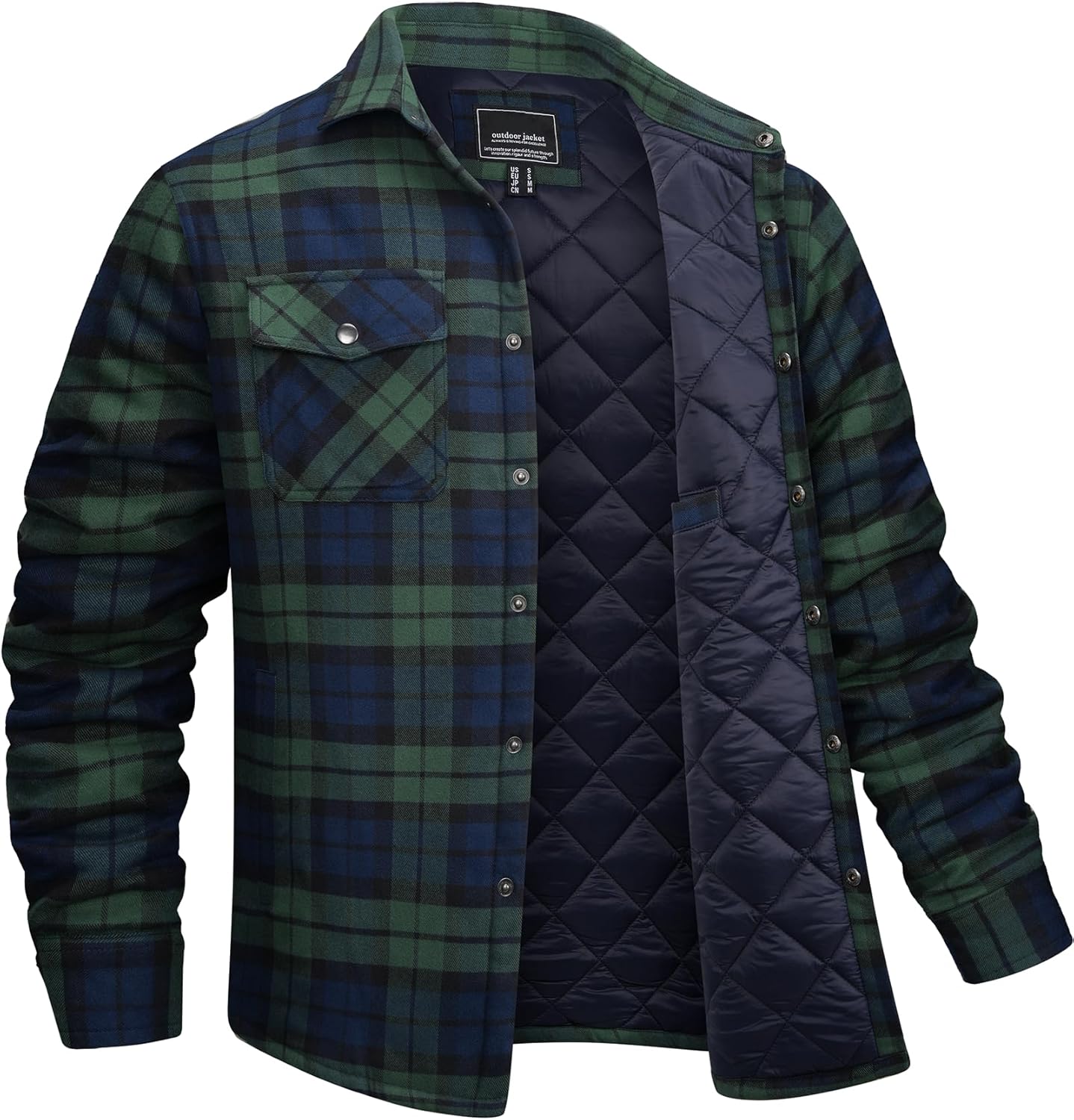 EKLENTSON Men's Flannel Shirt Jacket for Warm Winter Comfort