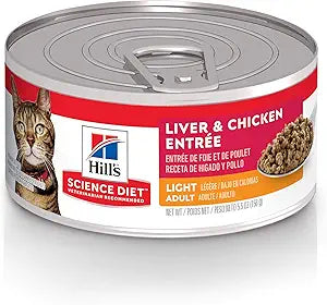 Hill's Science Diet Wet Cat Food for Adult Cats, Light & Tasty