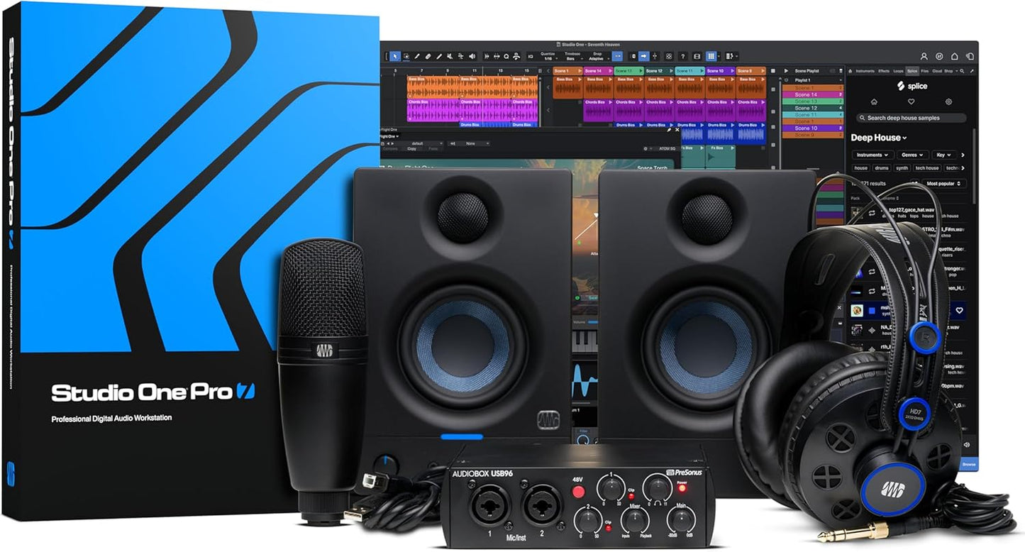 PreSonus AudioBox USB 96 Bundle for Home Studio Recording