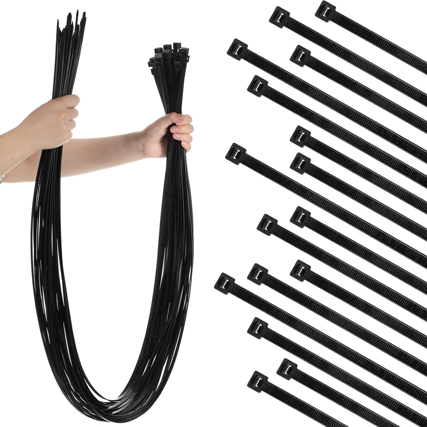 XunYee 48 Pcs 60 Inch Heavy Duty Zip Ties for Outdoor Use