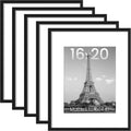 upsimples 16x20 Picture Frame Set of 5 - Clean Black Gallery Frames