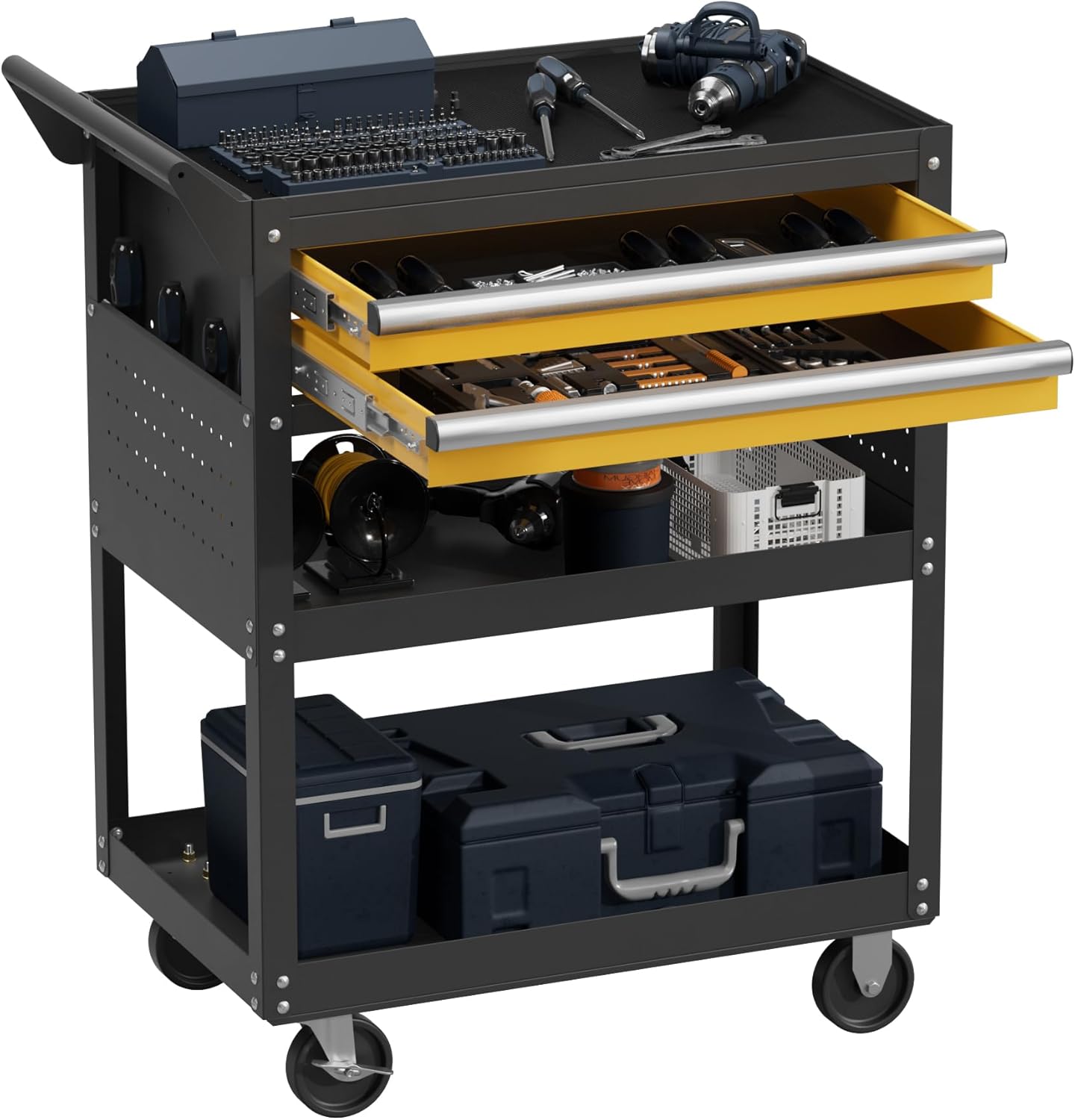 5-Tier Rolling Tool Cart on Wheels for Efficient Storage
