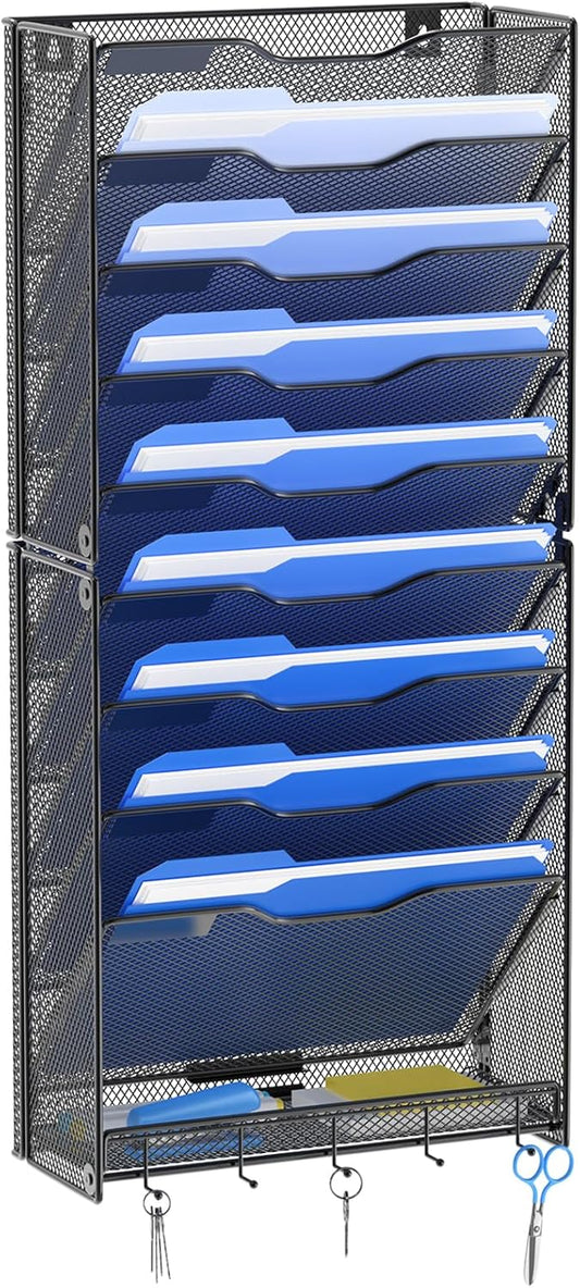 OUTWOLF 10 Tier Hanging Wall File Organizer for Office
