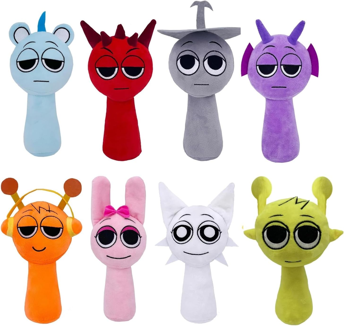 Sprunky Plush Toys for Kids - Colorful Wenda and Gray Plushies