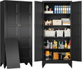 Wide Deep Metal Storage Cabinets with 2 Doors and 5 Shelves