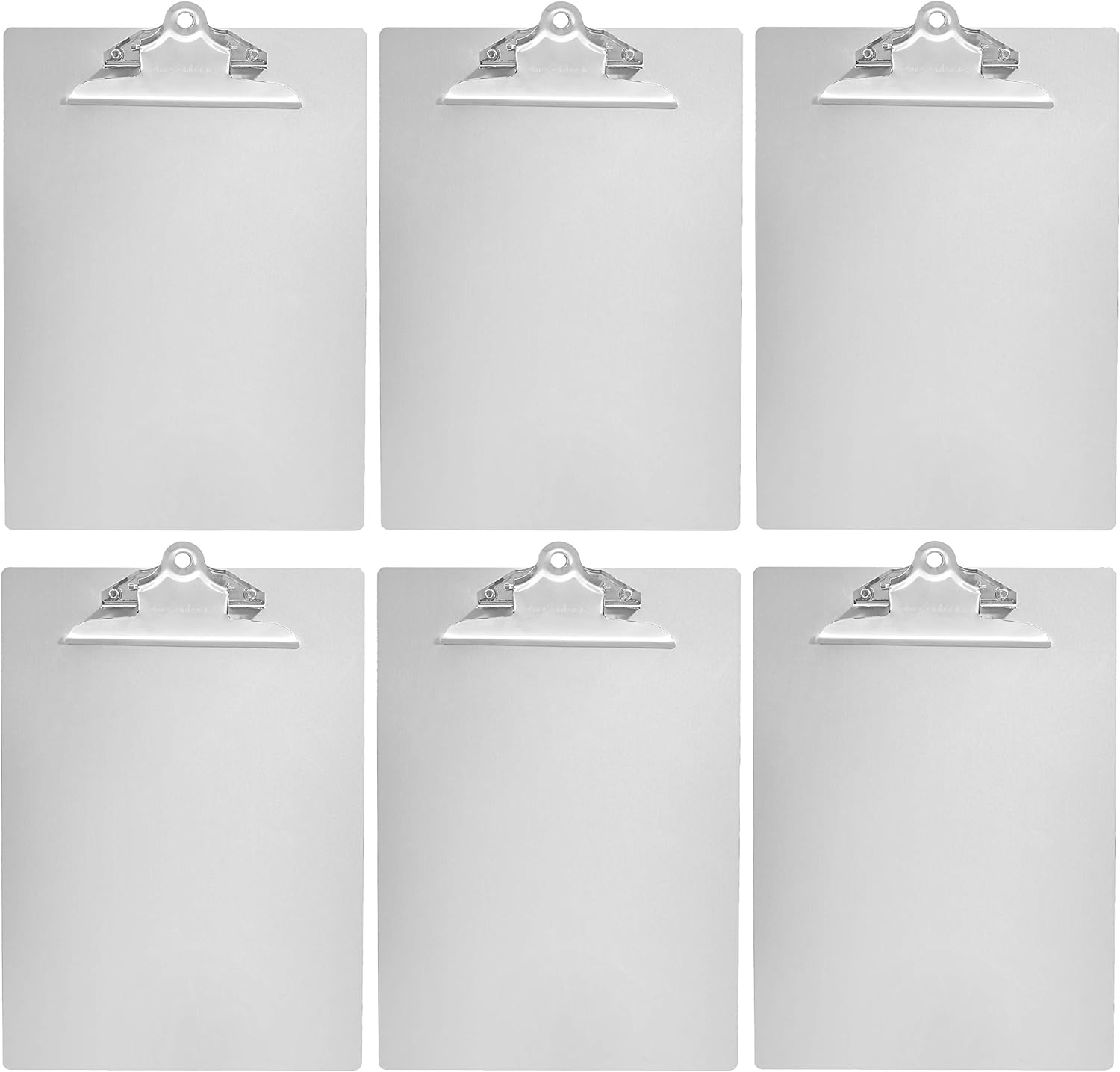 Letter Size Aluminum Clipboard 6-Pack for Versatile Use