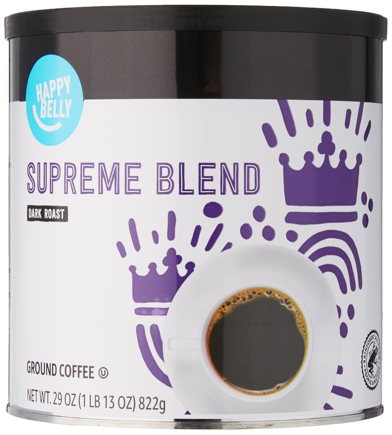 Happy Belly Supreme Dark Roast Coffee - Bold Flavor, 29 oz