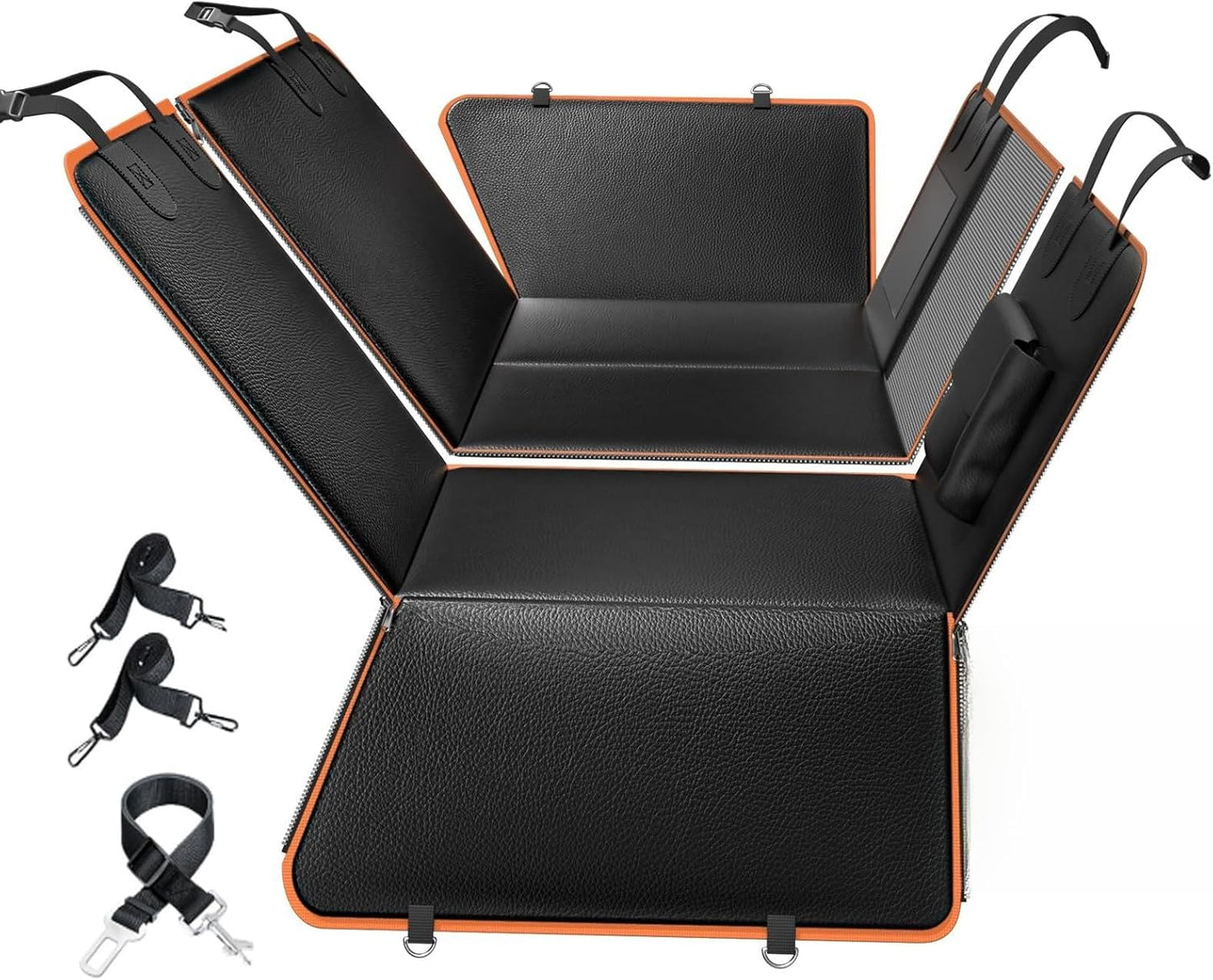 6-in-1 Leather Dog BackSeat Extender for Safe Travel Comfort