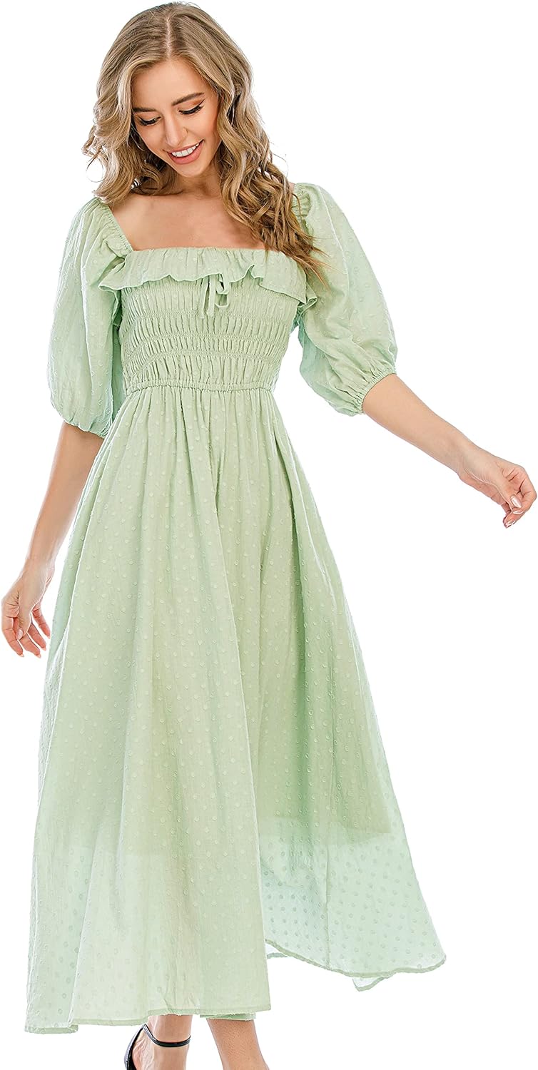 R.Vivimos Women Summer Half Sleeve Cotton Ruffled Dresses Review