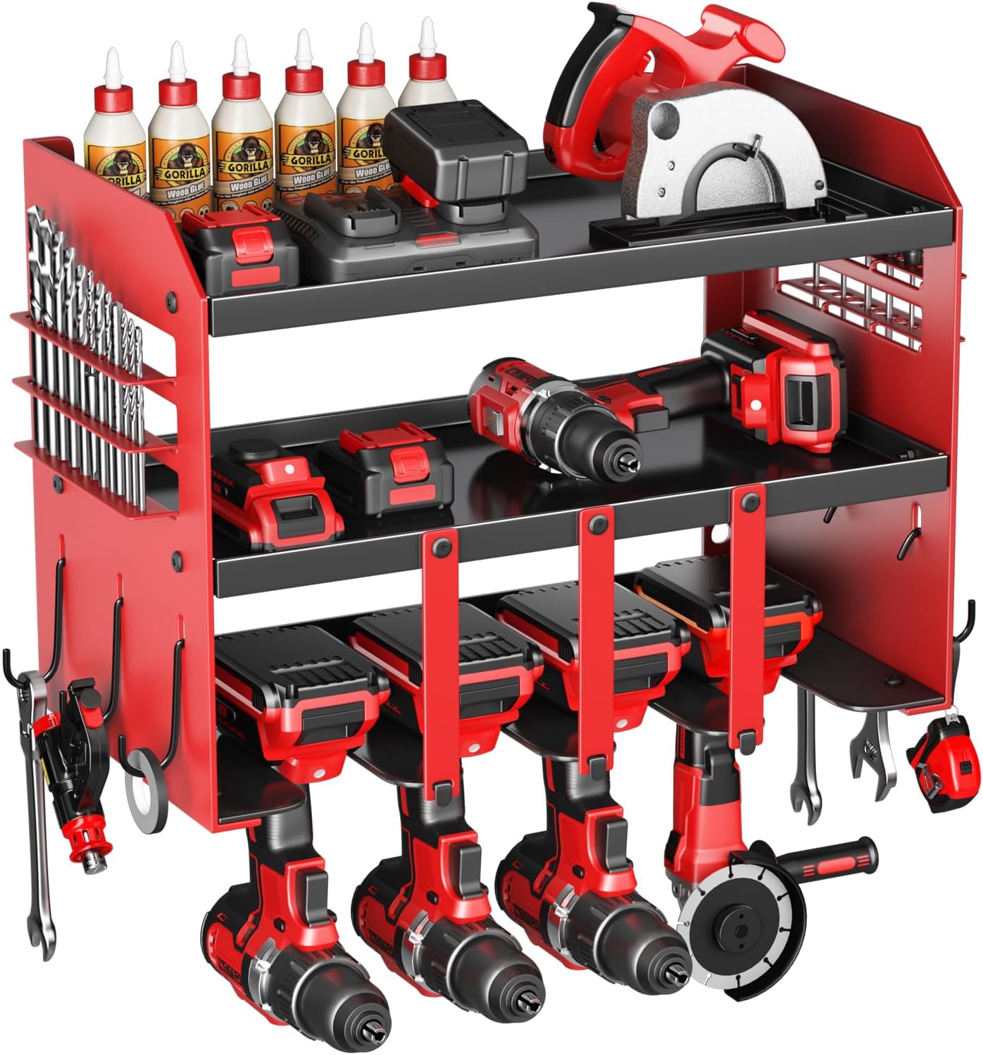 Ultimate Garage Drill Rack - Heavy Duty Iron, 120lbs Load | Hipidian