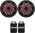 KICKER 6.5ft Charcoal LED Marine Speakers (Pair) - LED Mood Lighting
