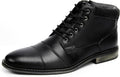 Mens Black Genuine Leather Dress Boots for Men - Classic Brogue Oxford