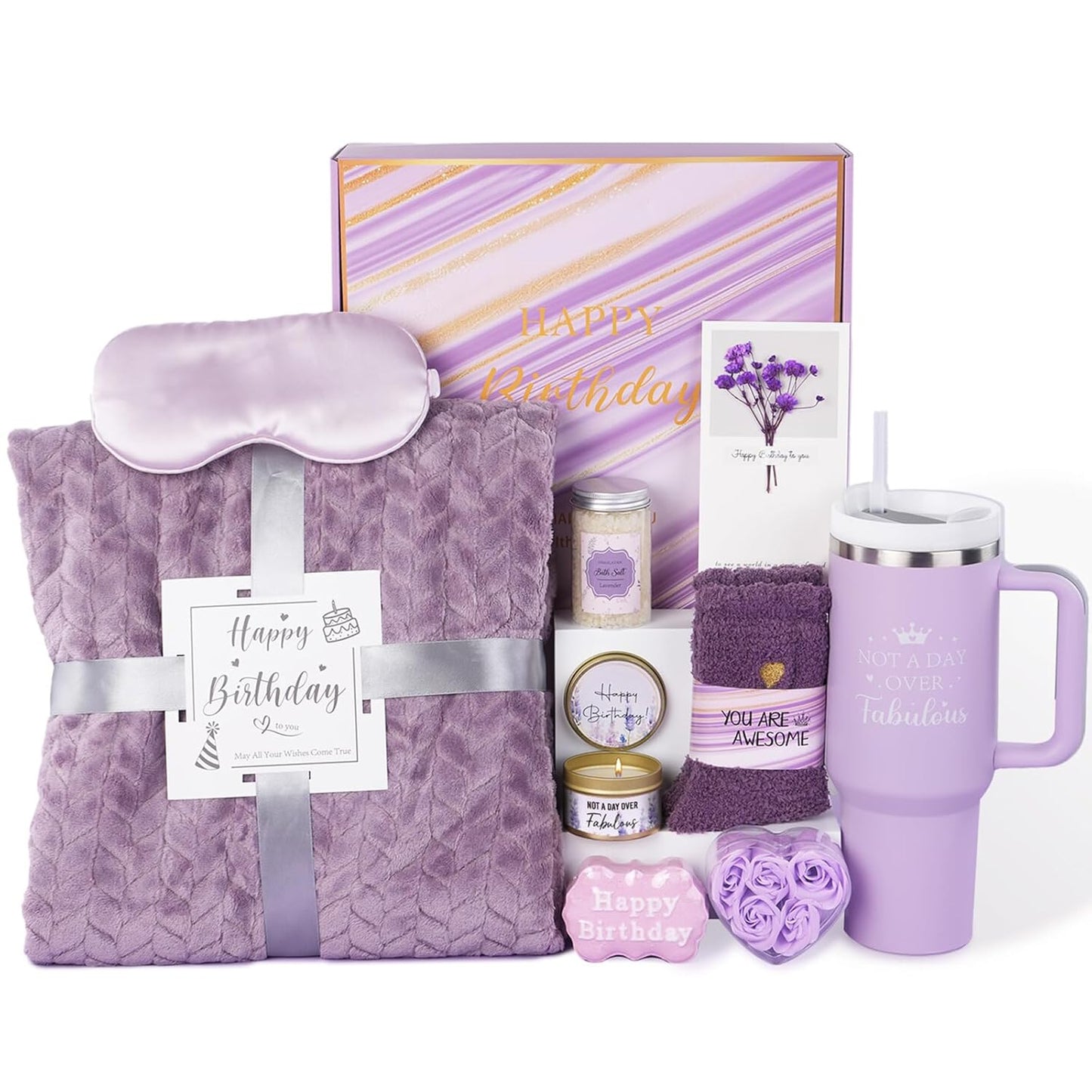 Unique Birthday Gifts Basket for Women - Spa Gift Set for Her
