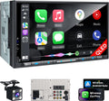 PLZ 7ft Wireless Double Din Car Stereo with QLED Screen - Clear