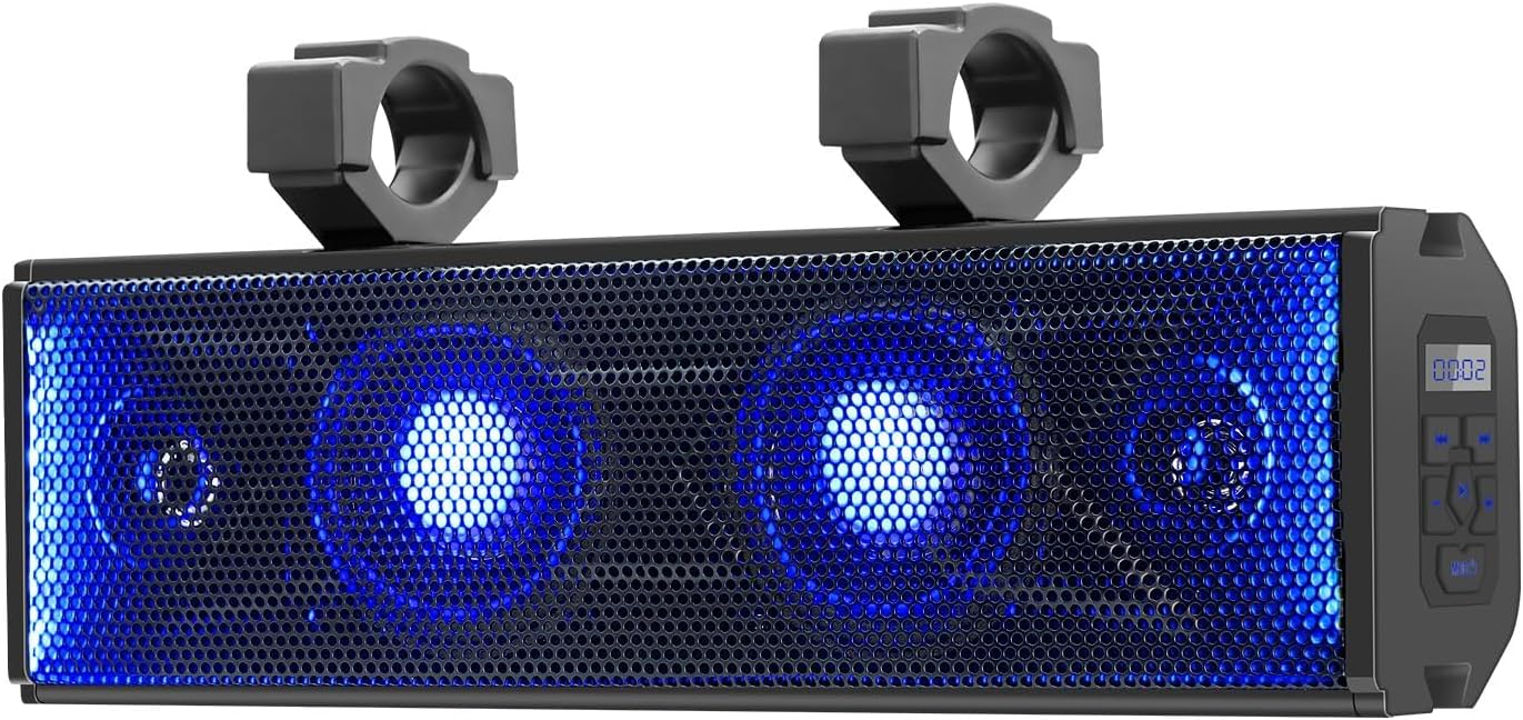 UTV Sound Bar 17 Inch 4-Speaker System with LED Lighting