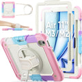 iPad Air 11 Protective Case M3/M2 with Rotating Stand - Heavy Duty