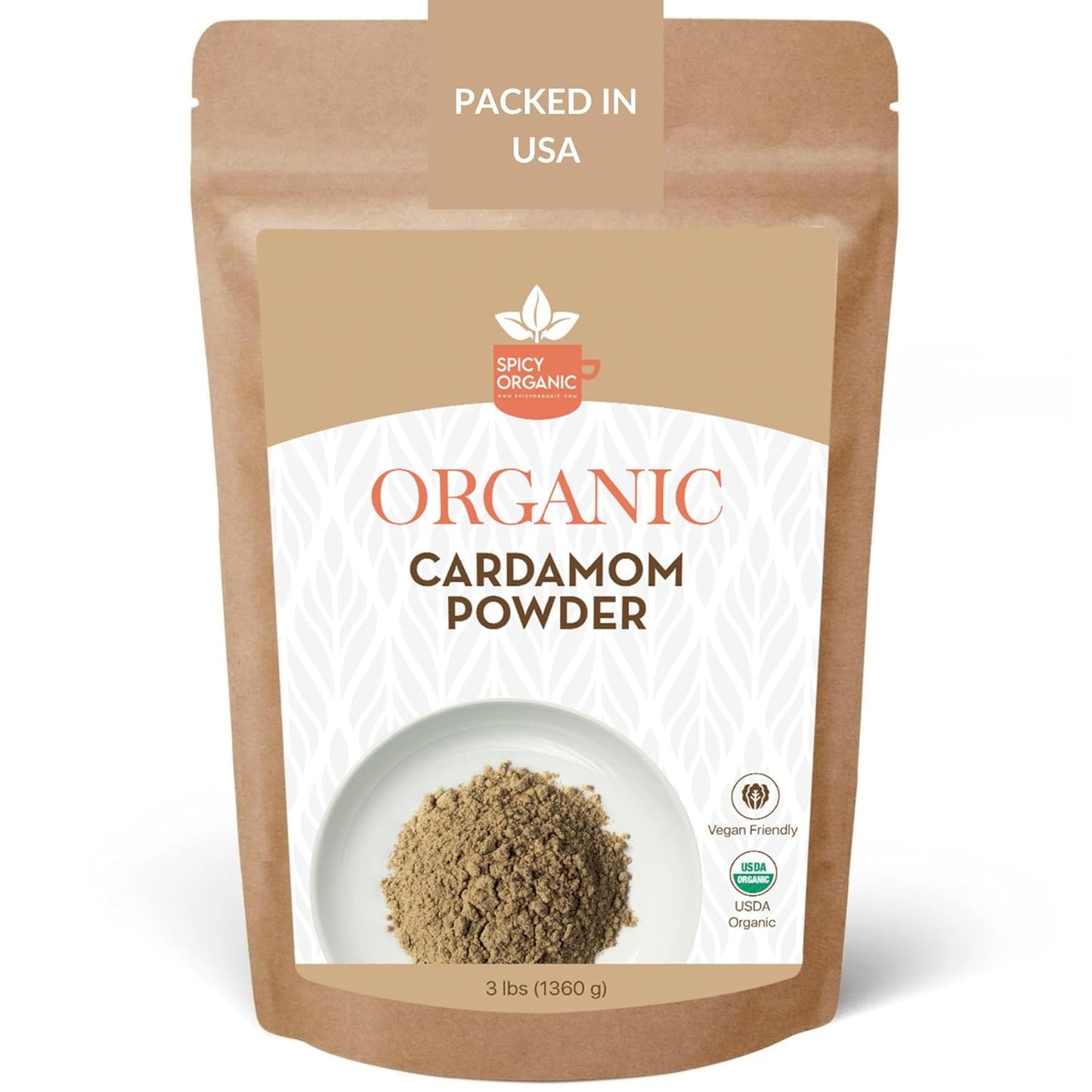 Organic Ground Cardamom 3 lbs for Cooking, Baking, and Tea