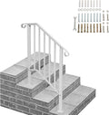 Handrails for Outdoor Steps - Wrought Iron 2 or 3 Step Porch Rail