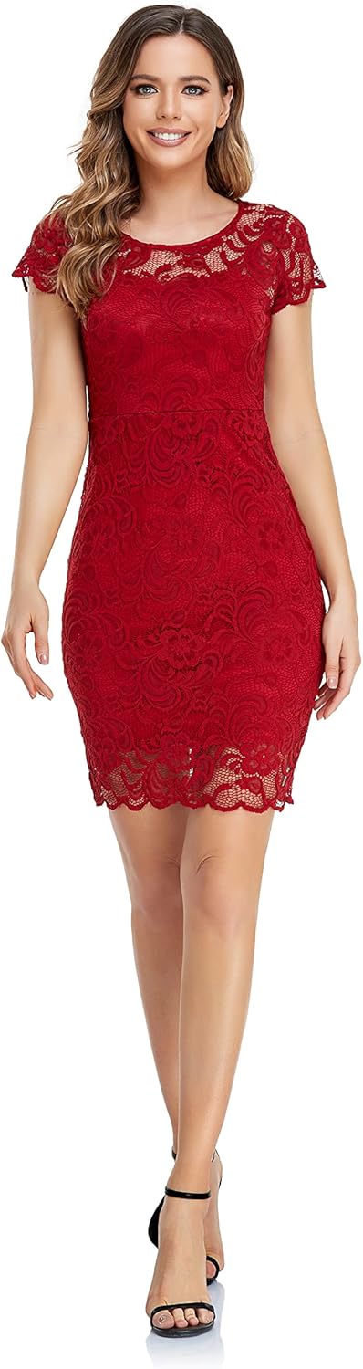 ODCOCD Women's Lace Dress for Cocktail Parties and Weddings