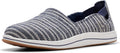 Clarks Women's Navy Canvas Breeze Step II Loafers - Cushioned Slip-On