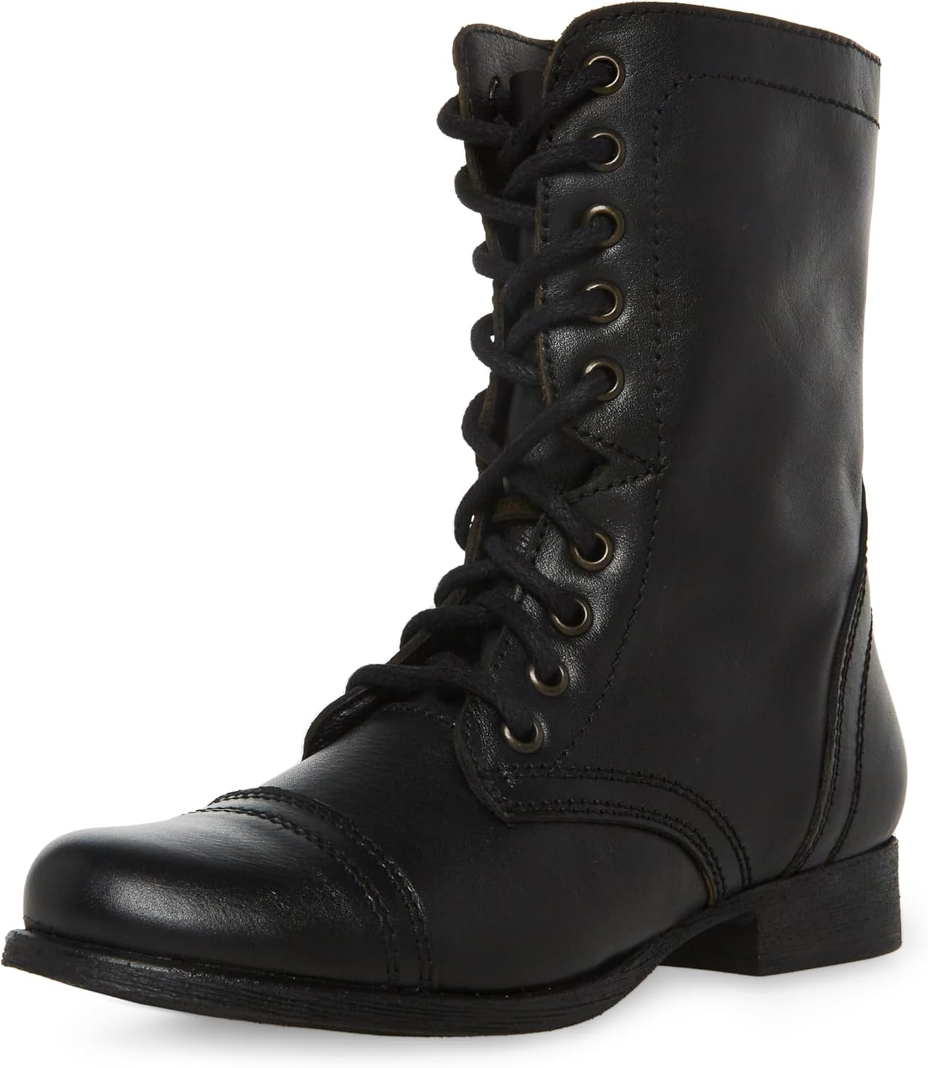 Steve Madden Womens Troopa Leather Lace Up Combat Boots Review