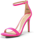 DREAM PAIRS Women's High Heels Floral Ankle Strap Sandals