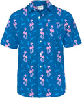 Mens Hawaiian Shirt Stretch Fabric Modern Fit - Beach Party
