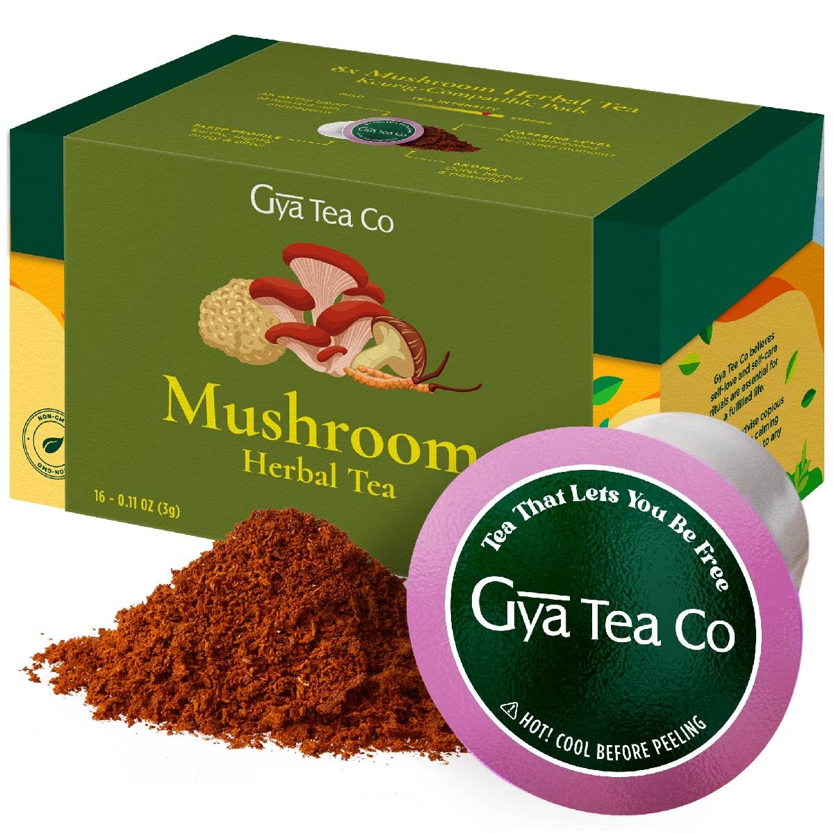 Decaf Mushroom Tea Pods - Nourish & Soothe | Gya Tea