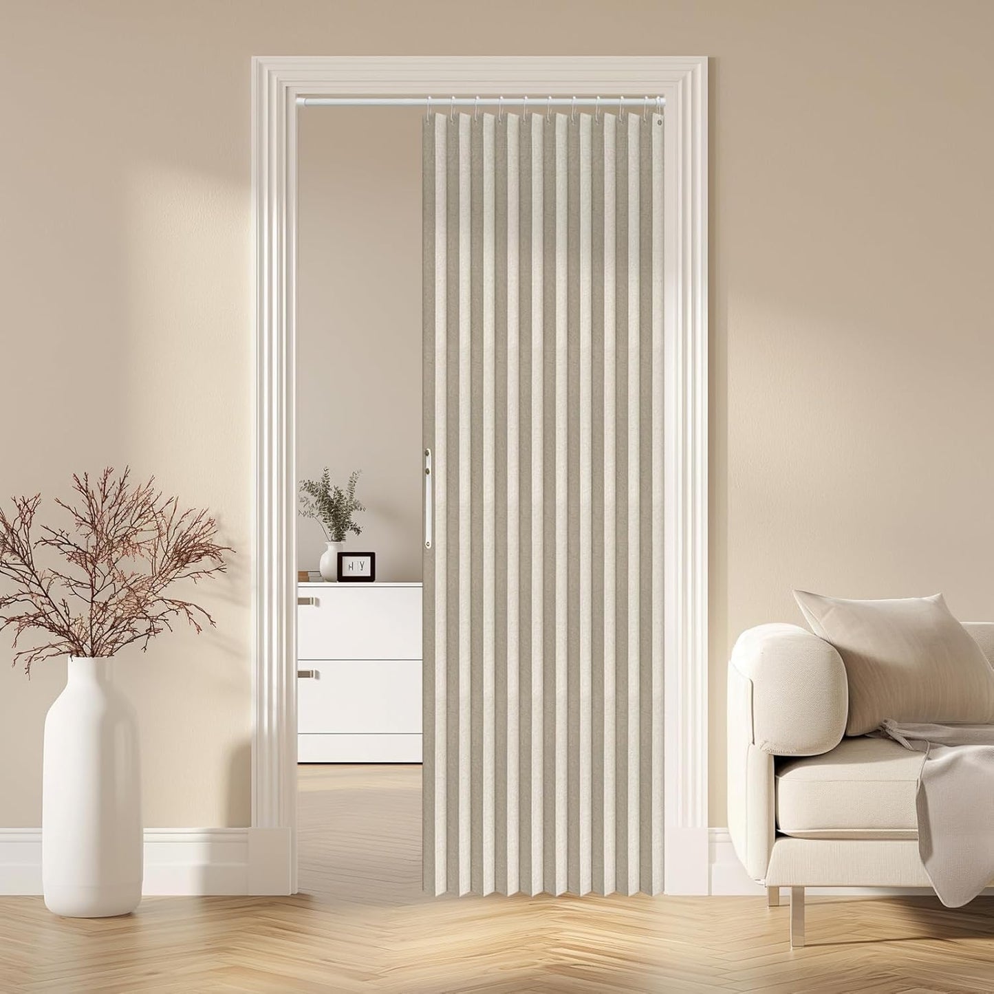 AJAZZ 100% Blackout Magnetic Door Curtain for Home Decor