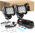 4 in 18W Spot LED Pods with Wiring Harness - Adjustable Long-Range