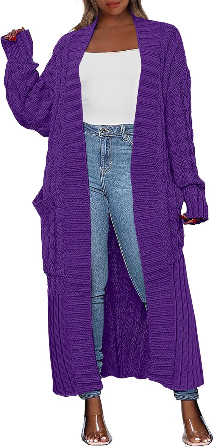 Caracilia Womens Long Cardigan Sweaters for Fall 2025 Fashion