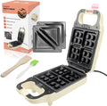 HeHoGoGo 2-in-1 Waffle & Sandwich Maker - Non Stick Plates