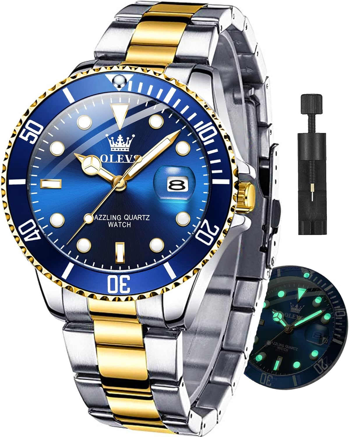 OLEVS Date Watch Luxury Waterproof - Luminous