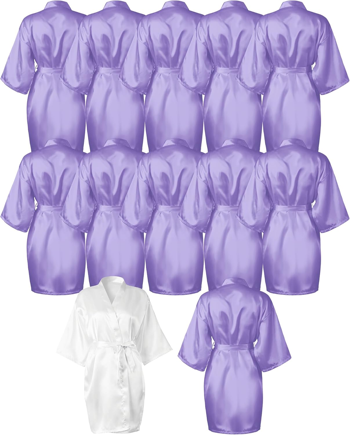 Patelai Bridesmaids Robes for Women Silk Satin Kimono Short Robe