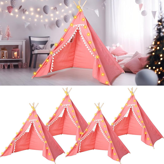Kids Teepee Tent with Lights - Sleepover Fun!