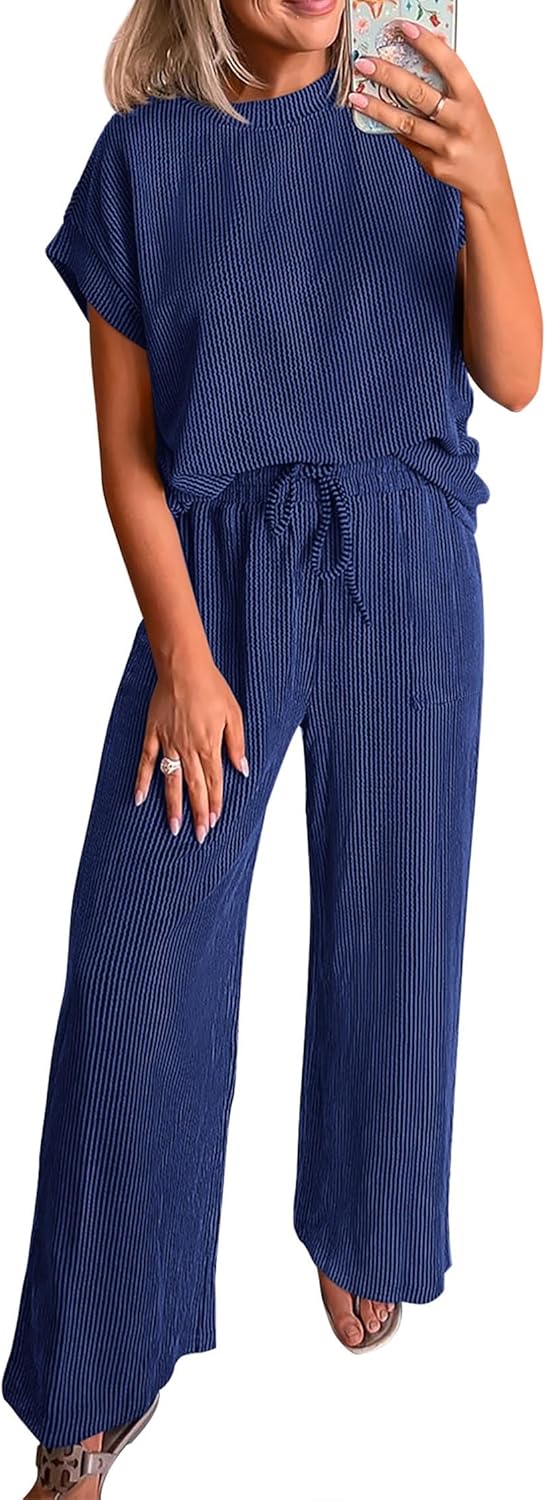 KIRUNDO Summer Sets Women 2 Piece Outfits for Casual Style
