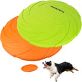 Prime Pets 2 Pack 7in Flying Discs: Durable Nature Rubber Saucers for Fun Fetch!