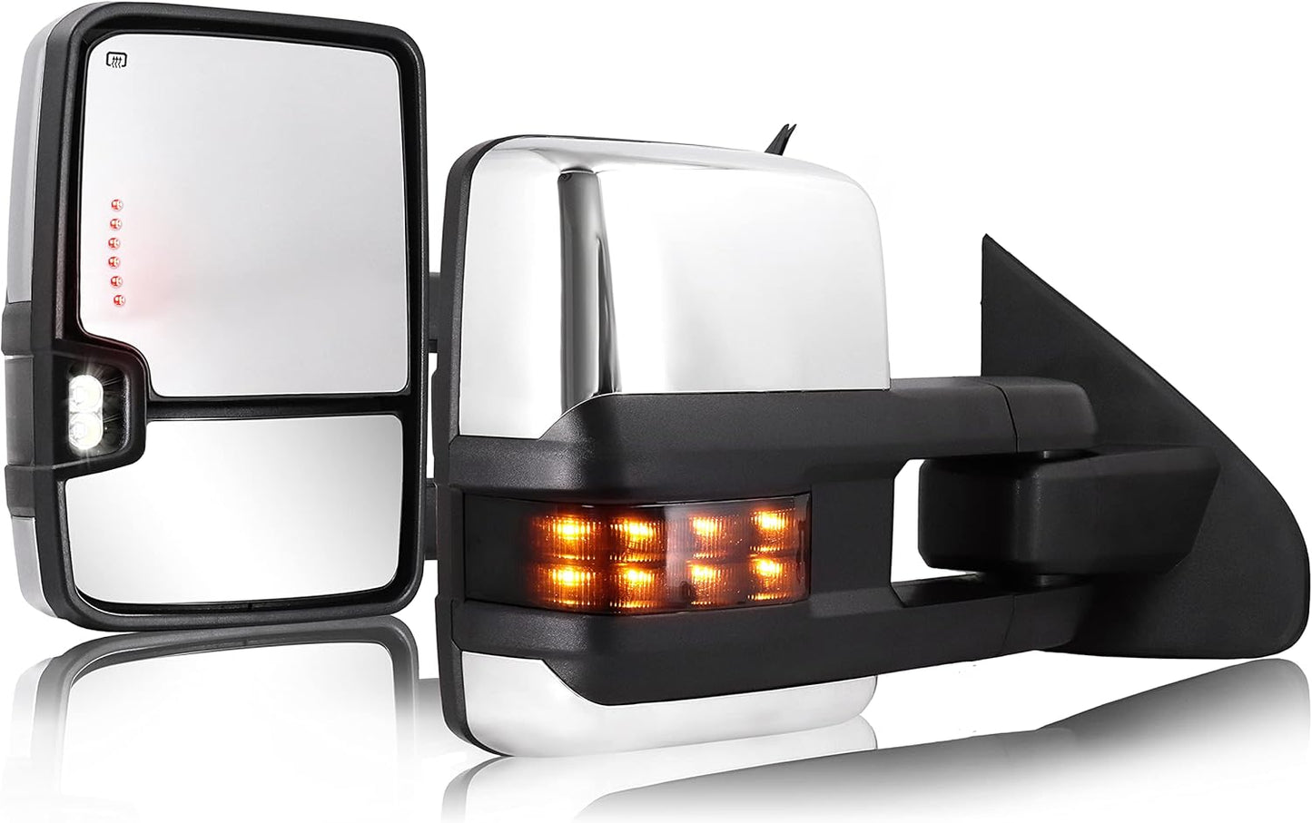 Sanooer Towing Mirrors Chrome for 2014-2018 Chevy Silverado