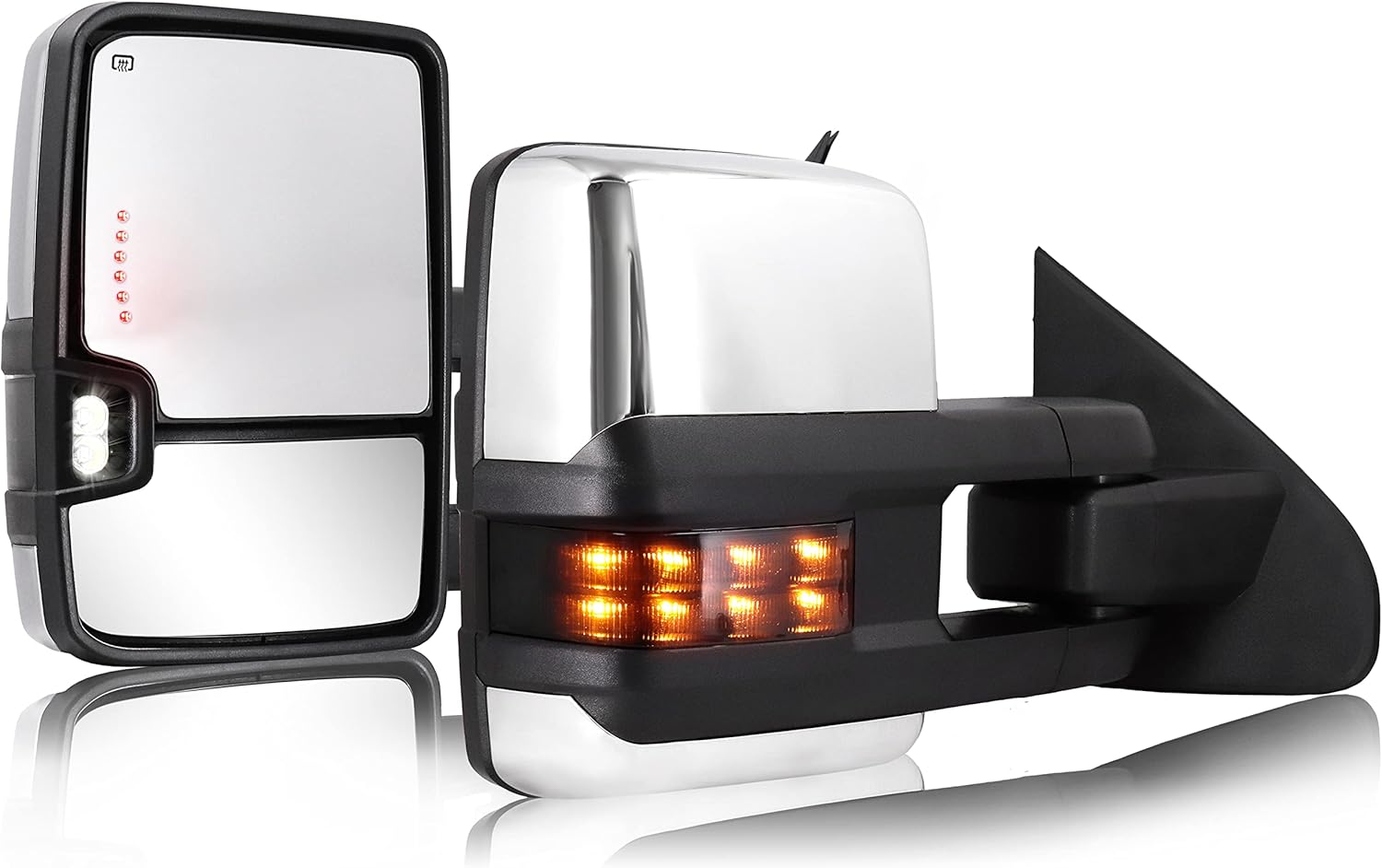 Sanooer Towing Mirrors Chrome for 2014-2018 Chevy Silverado