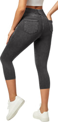 IUGA Jeggings for Women Pull On Capri Jeans High Waisted - Stretchy