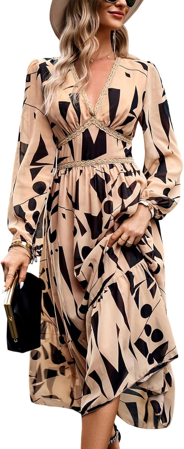 Women's Spring Wrap Maxi Dress for Weddings and Casual Events