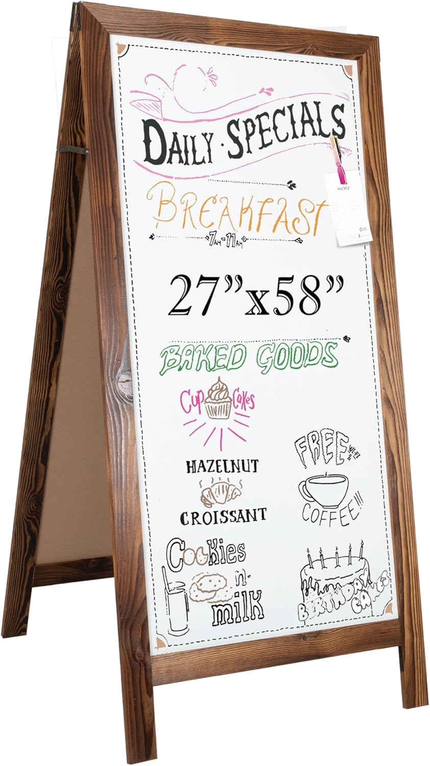 Ilyapa Wooden Dry Erase A Frame Sign - Versatile Menu Board