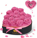Preserved Rose Heart Box 16 Pieces - Long-Lasting Eternal Flowers