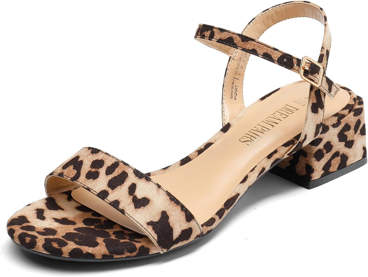 DREAM PAIRS Women's Classic Open Toe Ankle Strap Block Heels