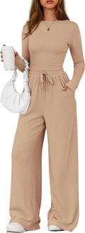 Matching Sets Women 2 Piece Lounge Set - Fall 2025 Cozy Travel Wear
