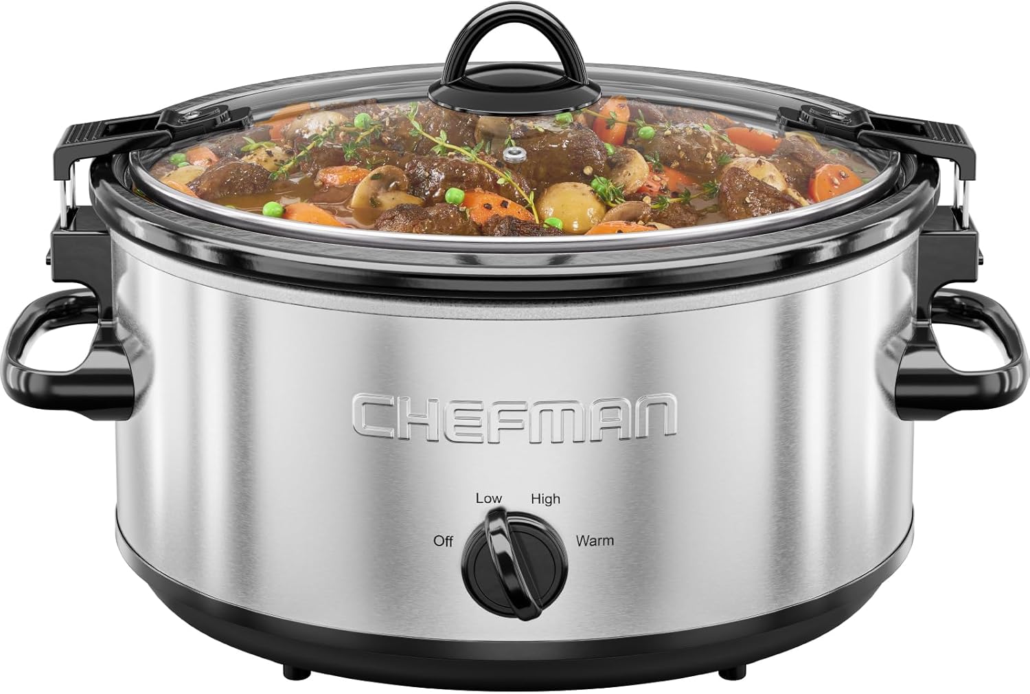 Chefman 6 Quart Slow Cooker with Locking Lid for Easy Transport
