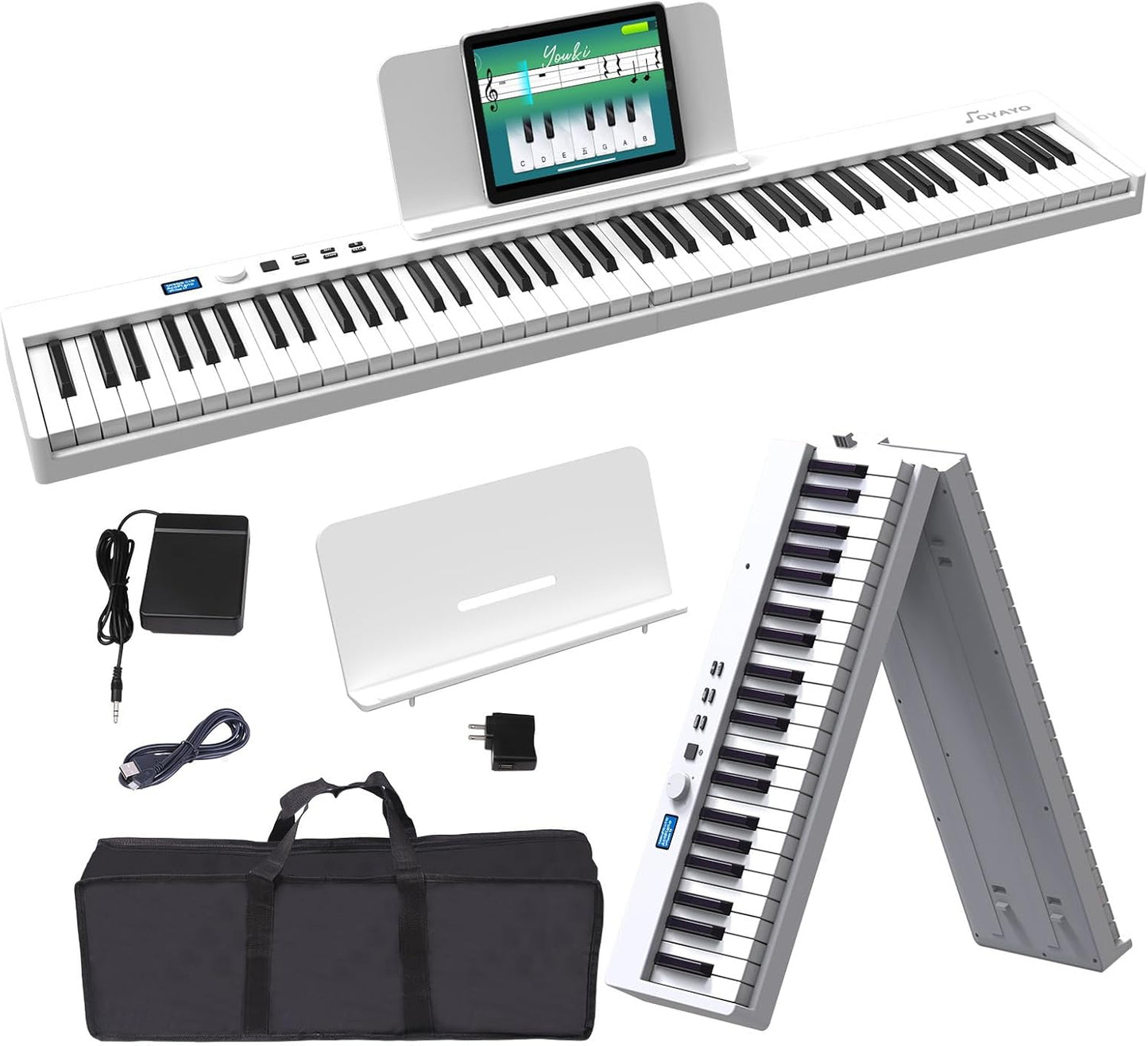 Folding Piano Keyboard 88 Key with Bluetooth and MIDI Support