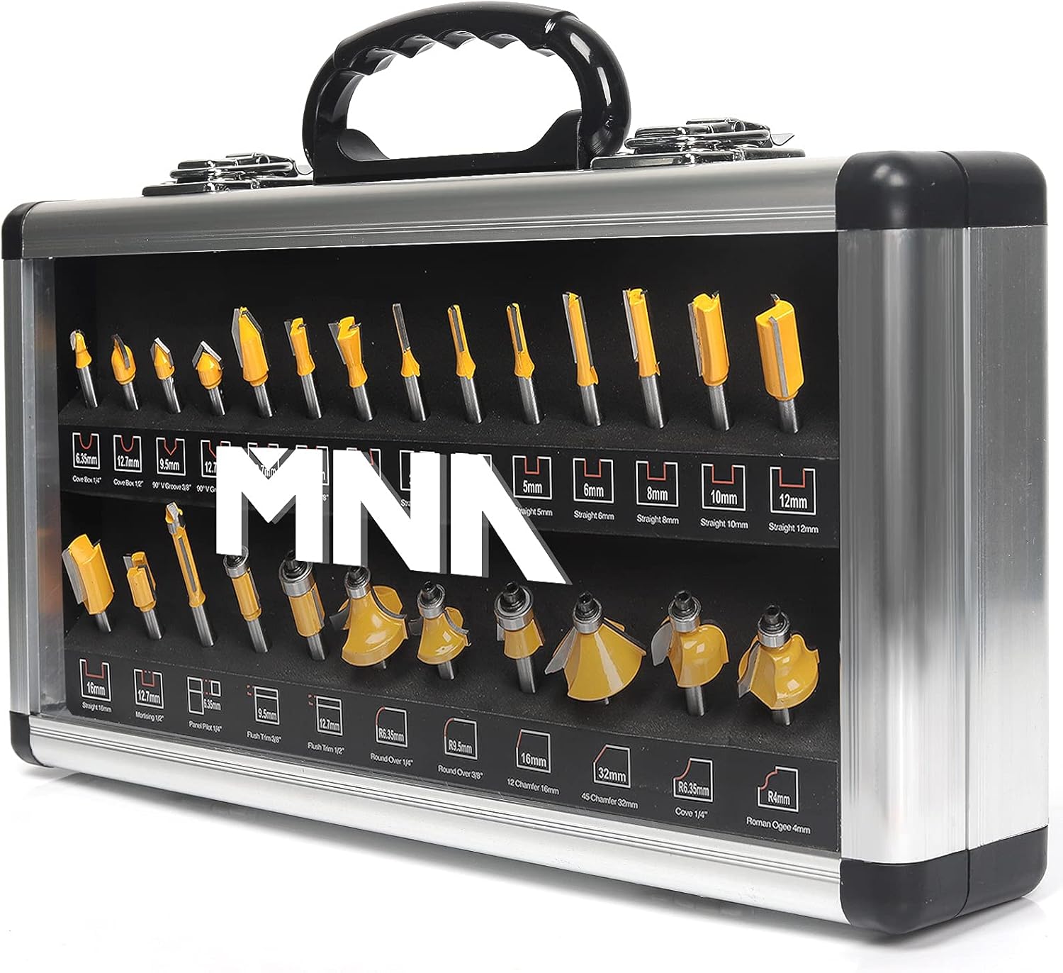 MNA Router Bit Set 25 Pieces for Professional Woodworking Needs